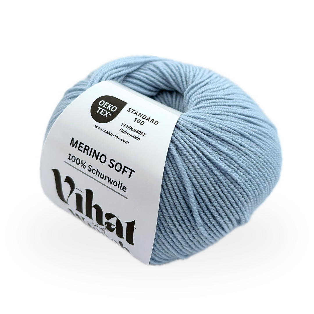 Vihat & Wiesch | Merino Soft | 100% Schurwolle | 50g (160m) | Nadel 3 - 3,5mm | Himmelblau