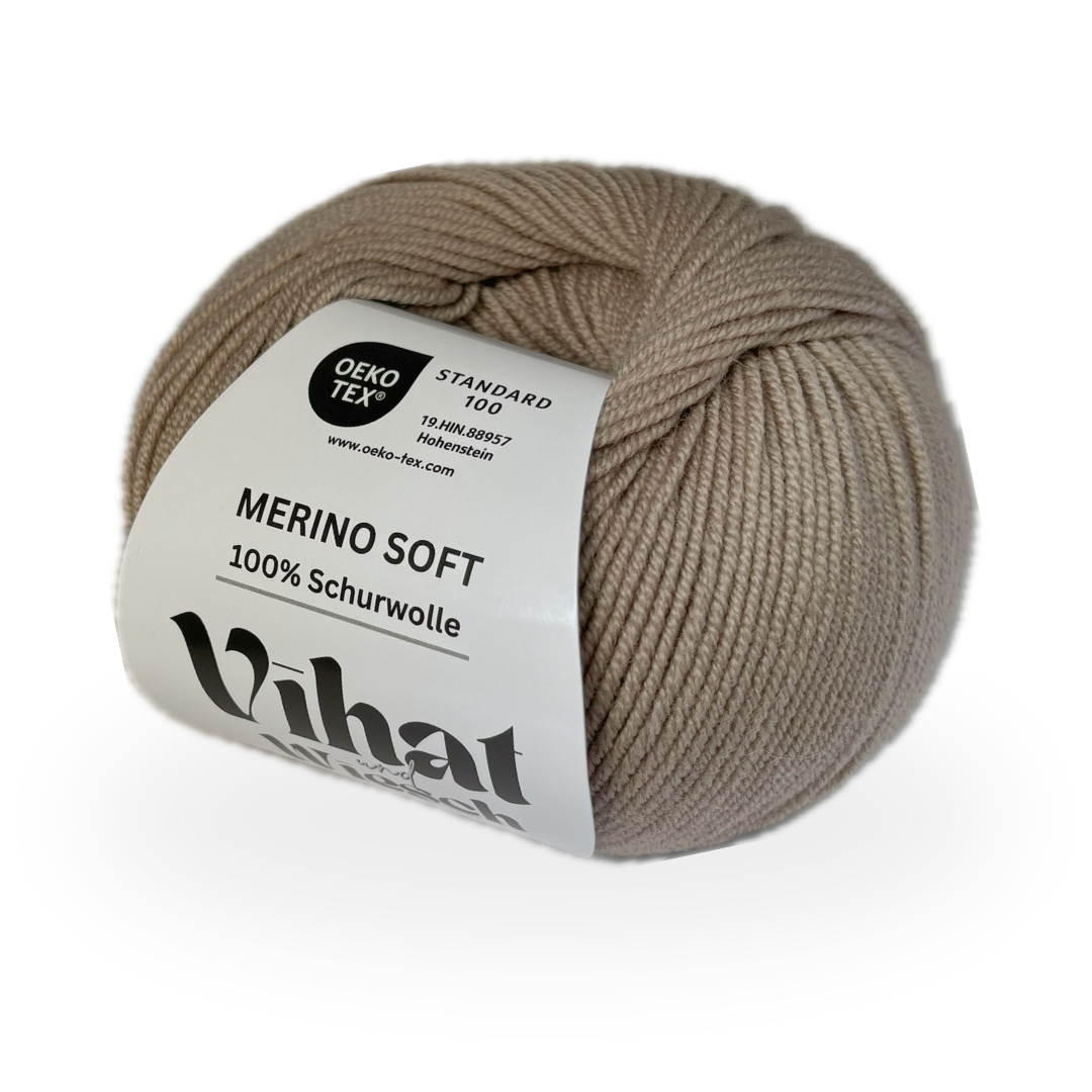 Vihat & Wiesch | Merino Soft | 100% Schurwolle | 50g (160m) | Nadel 3 - 3,5mm | Braun