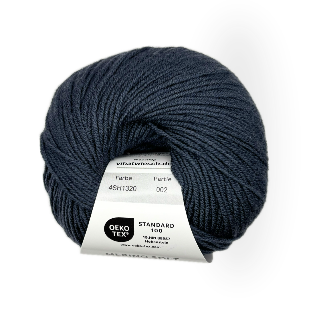 Vihat & Wiesch | Merino Soft | 100% Schurwolle | 50g (160m) | Nadel 3 - 3,5mm | Dunkelblau