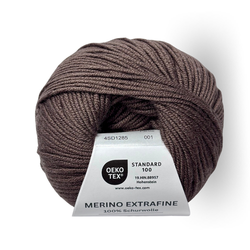 Vihat & Wiesch | Merino Extrafine | 100% Schurwolle | 50g (105m) | Nadel 4,5 - 5mm | Schokoladenbraun