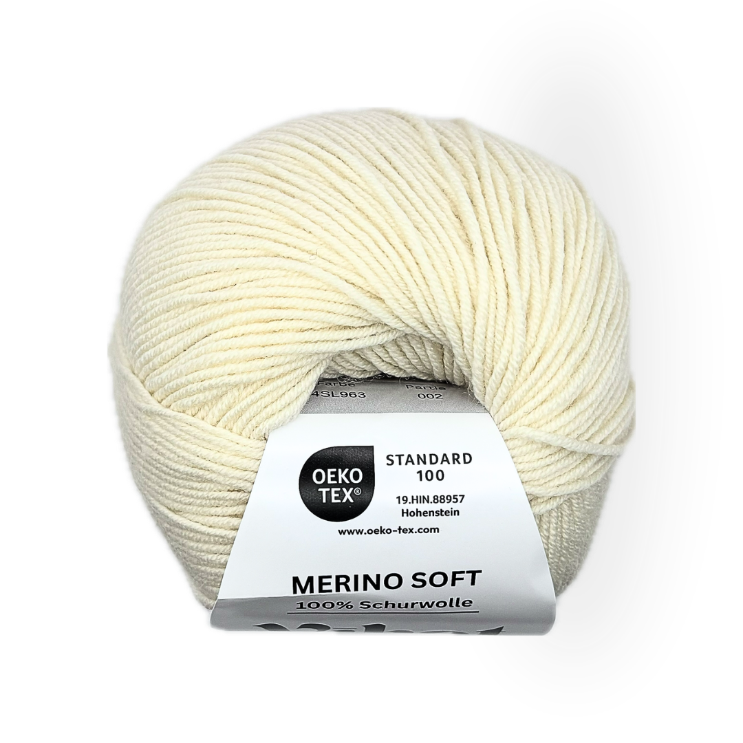 Vihat & Wiesch | Merino Soft | 100% Schurwolle | 50g (160m) | Nadel 3 - 3,5mm | Naturweiß
