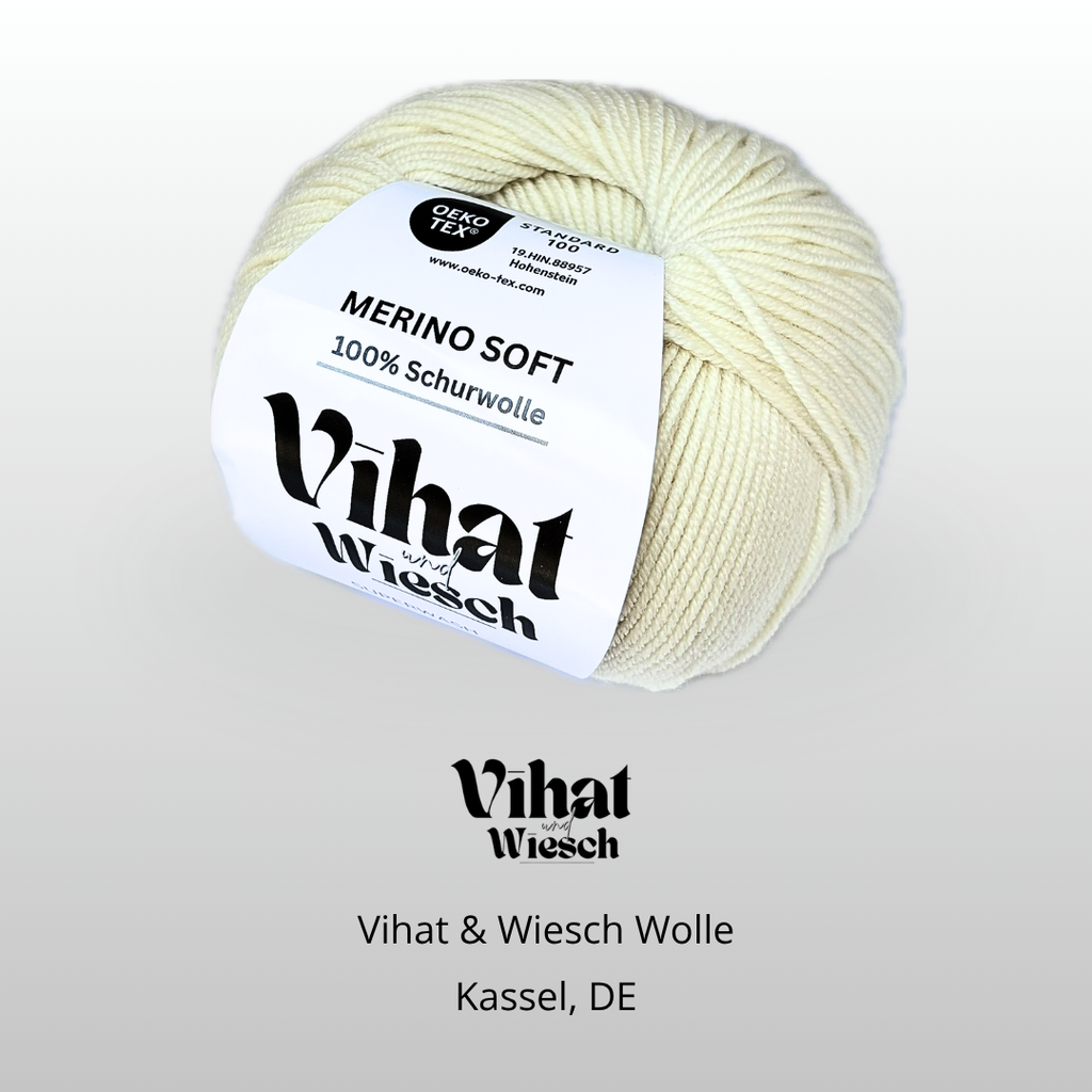 Vihat & Wiesch | Merino Soft | 100% Virgin Wool | 50g (160m) | Needle 3 - 3.5mm | Natural White