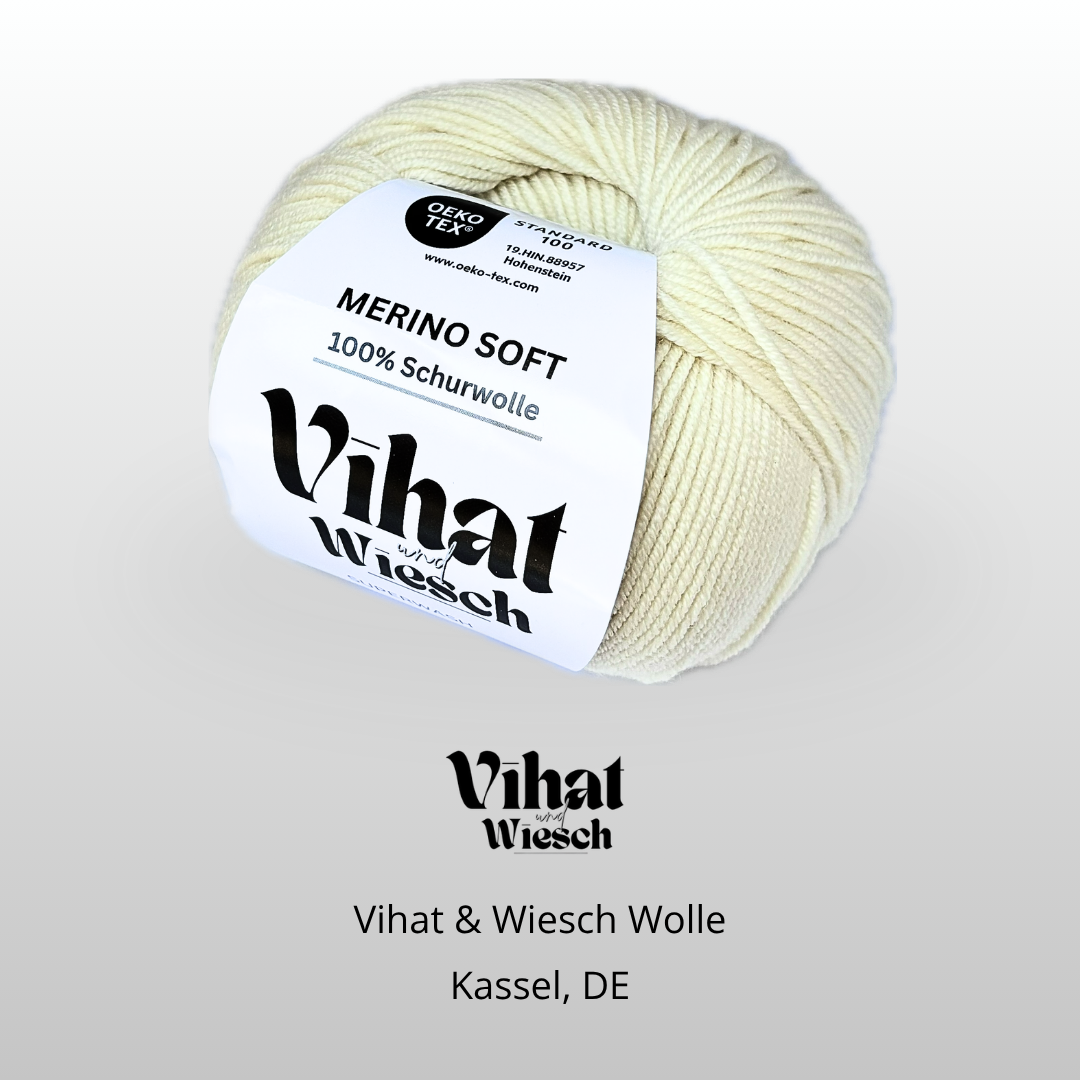 Vihat & Wiesch | Merino Soft | 100% Schurwolle | 50g (160m) | Nadel 3 - 3,5mm | Naturweiß