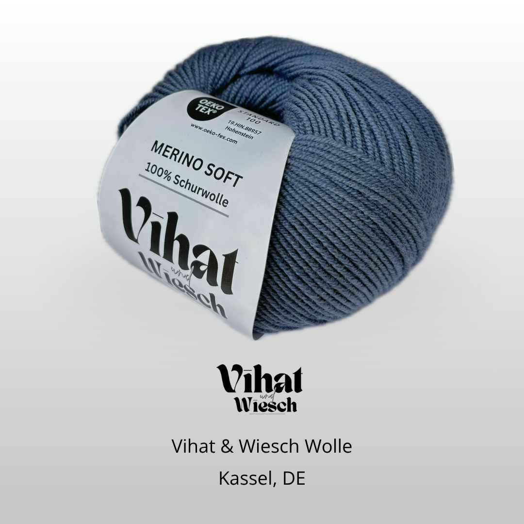 Vihat & Wiesch | Merino Soft | 100% Schurwolle | 50g (160m) | Nadel 3 - 3,5mm | Hellblau