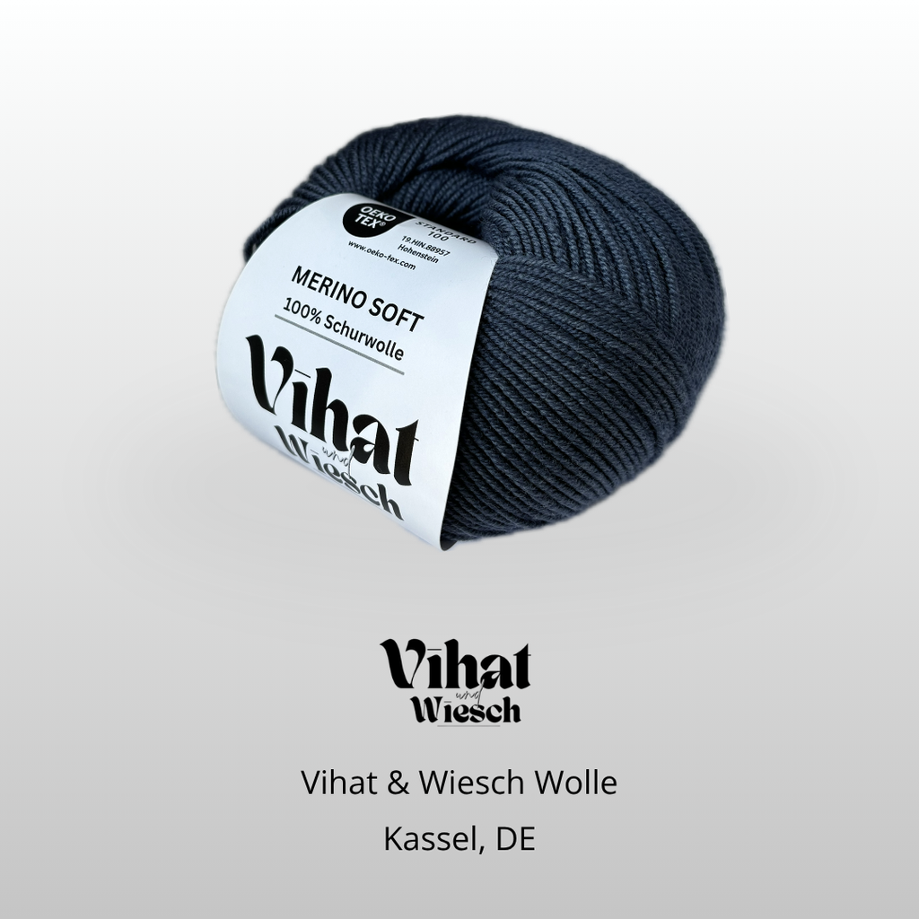 Vihat & Wiesch | Merino Soft | 100% Schurwolle | 50g (160m) | Nadel 3 - 3,5mm | Dunkelblau