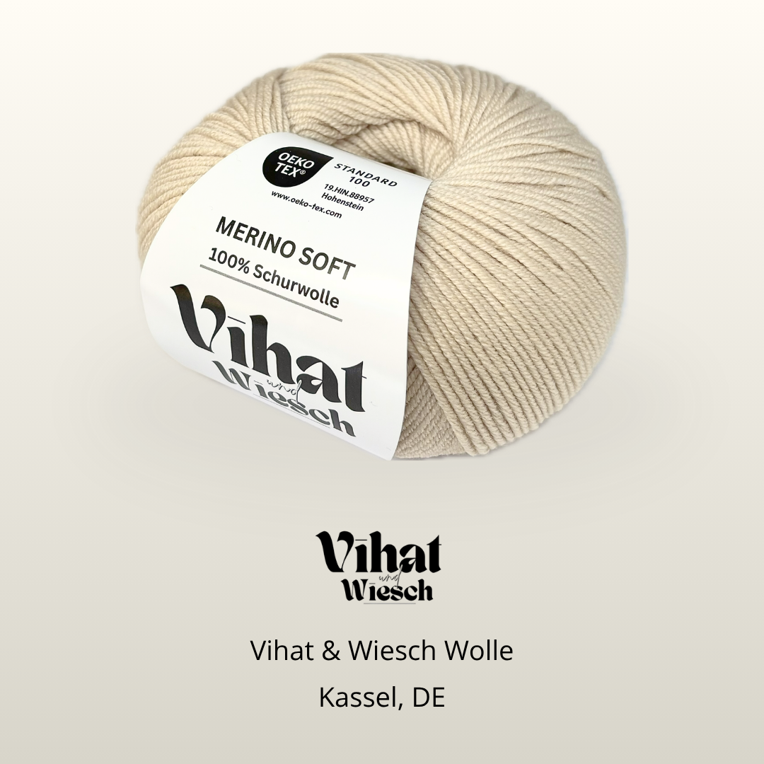 Vihat & Wiesch | Merino Soft | 100% Schurwolle | 50g (160m) | Nadel 3 - 3,5mm | Beige