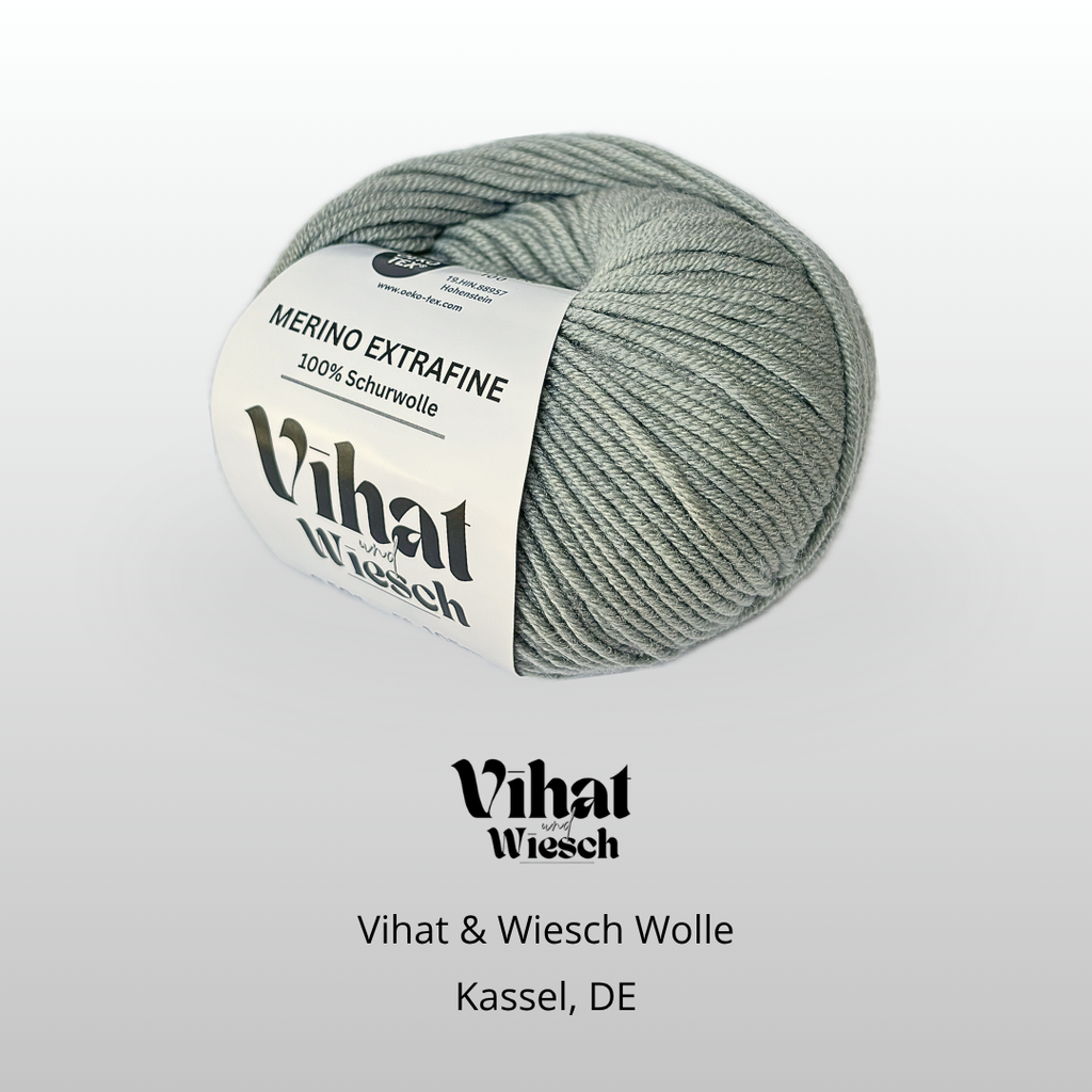 Vihat & Wiesch | Merino Extrafine | 100% Virgin Wool | 50g (105m) | Needle 4.5 - 5mm | Dove Grey