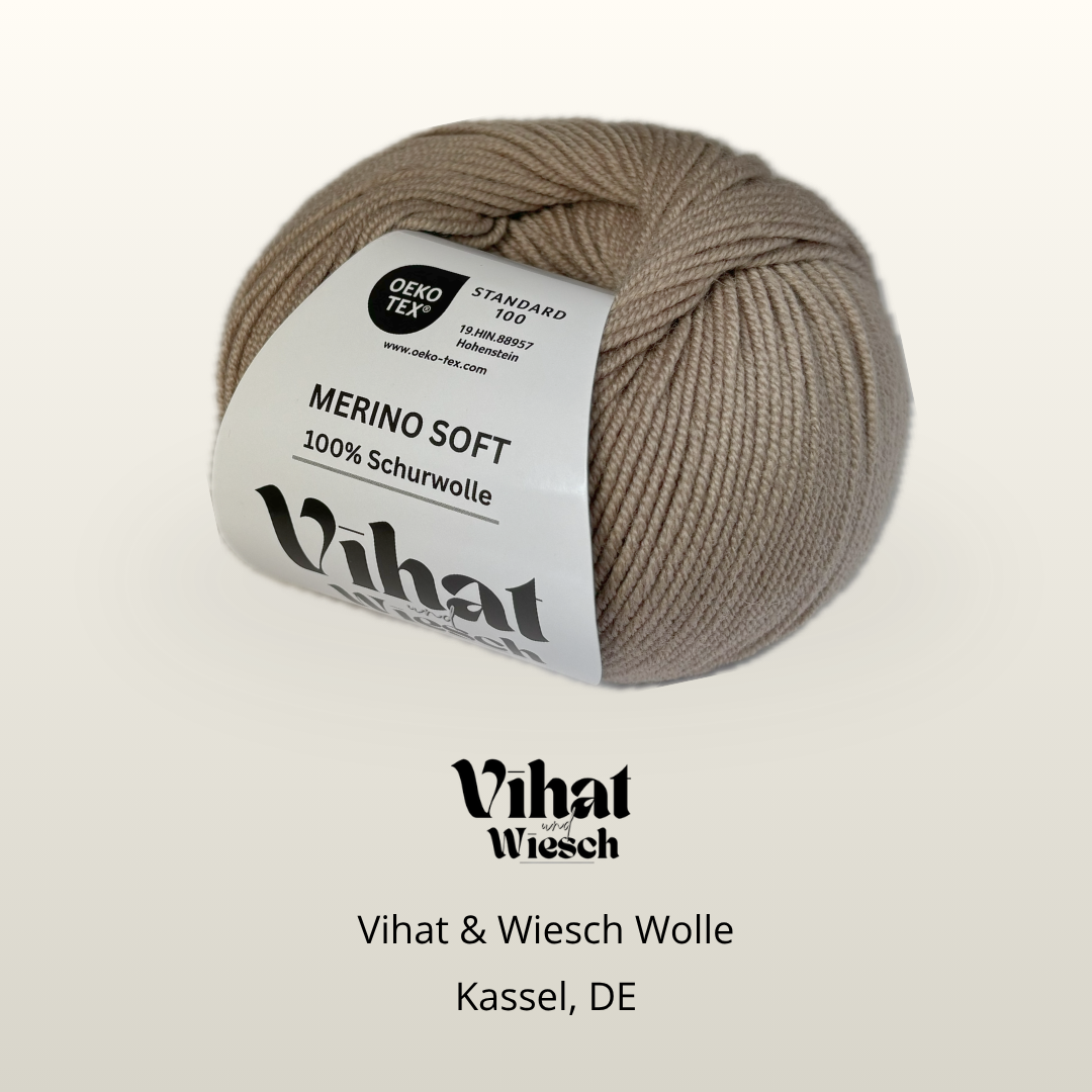 Vihat & Wiesch | Merino Soft | 100% Schurwolle | 50g (160m) | Nadel 3 - 3,5mm | Braun