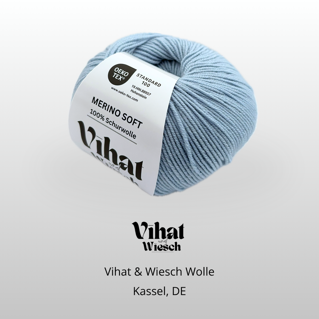Vihat & Wiesch | Merino Soft | 100% Virgin Wool | 50g (160m) | Needle 3 - 3.5mm | Sky